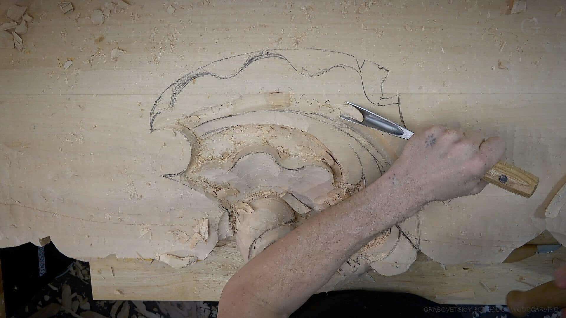 Wood Carving Course online - Carving Authentic Venice 15th Century room. It is all about being authentic to the original 15th-century wood carving. wood carving course wood carving courses decoy carving classes woodworking school cabinet making school wood carving supplies wood carving class wood carving school wood carving schools wood carving courses for beginners wood carving videos free wood carving lessons near me wood carving classes online wood carving schools wood carving workshops wood carving programs wood carving online shop Woodcarving, Wood Carving, Woodcarving School, School of Woodcarving, School of Wood Carving wood carving course wood carving courses decoy carving classes woodworking school cabinet making school wood carving supplies wood carving class wood carving school wood carving schools wood carving courses for beginners wood carving videos free wood carving lessons near me wood carving classes online wood carving schools wood carving workshops wood carving programs wood carving online shop https://www.instagram.com/woodcarvergrabovetskiy/ Design for Wood Carving is not the same as for Fine art or even Sculpture. Fine art is 2D World vs Sculpture and Wood carving is 3D world. Wood Carving is also a type of Sculpture. But if You compare a Clay Modeling and Wood Carving. Modeling clay is the art of ADDING ON and Wood Carving is an Art of DEDUCTION. And art of deduction is a little more complicating. You can deduct with Your Carving tool just a 1/16” too much and Your work is "gone with the wind”. To Design for wood carving We need to Think a little different. And the same questions should be always in our heads- What tools do I have and how I will carve what I am designing? How deep can my tool travel inside of my piece of wood and how it will turn. Design for Wood Carving is a science and it is based on a laws. During this Class we will discover some of the laws or Principles and answer a really important Design questions. The Law of Space. - How to emphasize parts of a Design - "The Big Idea" position in Space The Law of Main Movement - How to be "on the same page" with Human Brain. Baroque diagonal vs Sinister diagonal in Artistic Design. The Law of Armature- How to Structure over all Design and be “Kosher” (clean) in it. The Law of Golden Ratio - How to implement Fibonacci Sequence - the Art Secret for Pleasing Human eye The Law of Arabesque - How to implement Natural Flowing Movements in Design The Law of Rhythm in Design. How to apply what is known to Music world to Design for Wood Carving. Wood Carving Lessons Best Wood Carver in the World Wood Carving Master Classes Wood Carving Courses