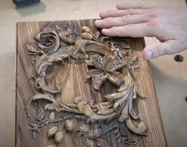 Hand-carved lily box project from the School of Woodcarving