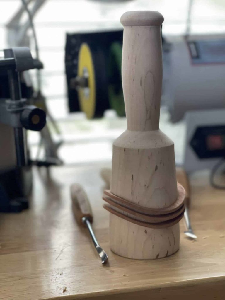 Wood Carving mallet made for Alexander Grabovetskiy by Woodturner john beaver