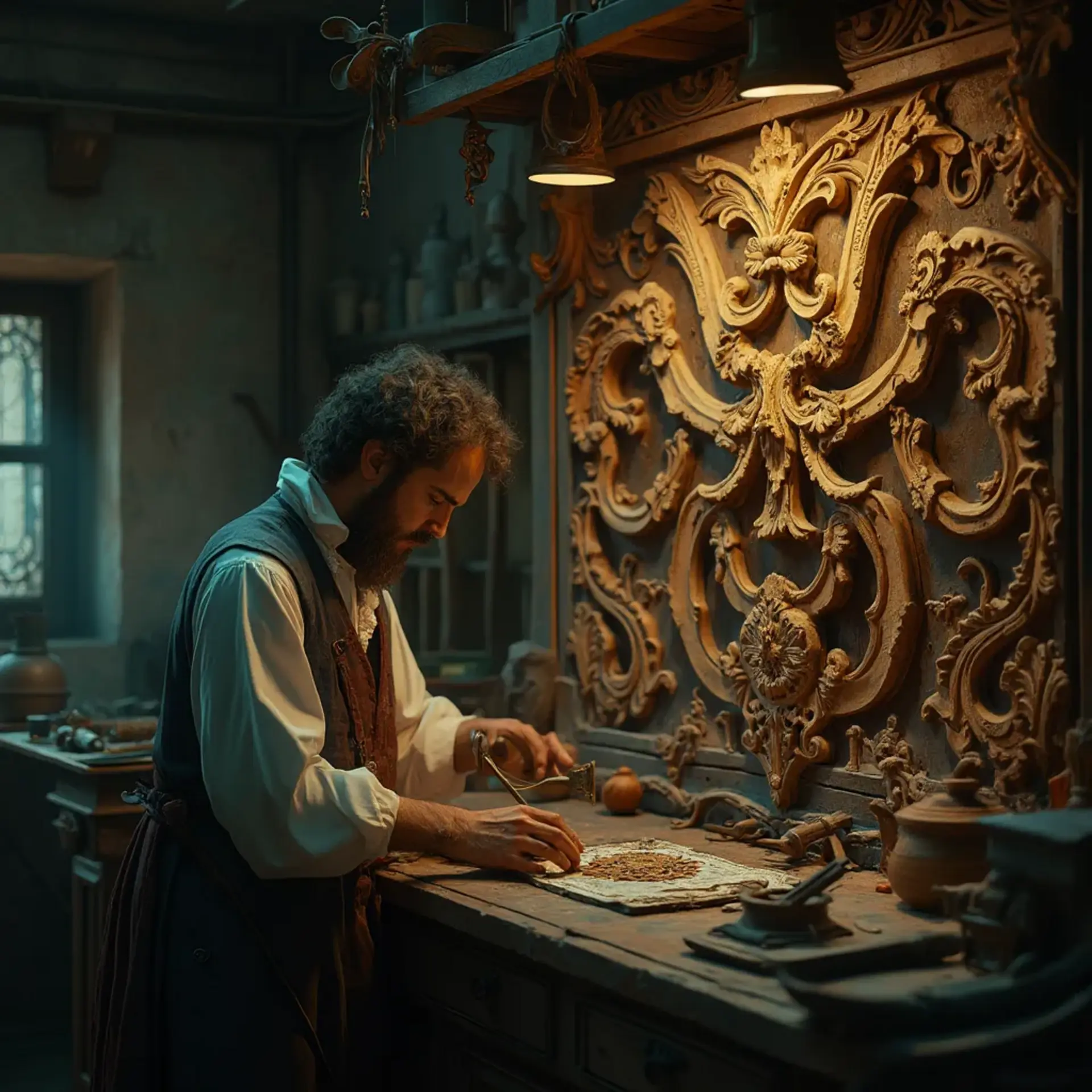 WOODCARVING LESSONS: Woodcarver Grabovetskiy, a man with a beard 