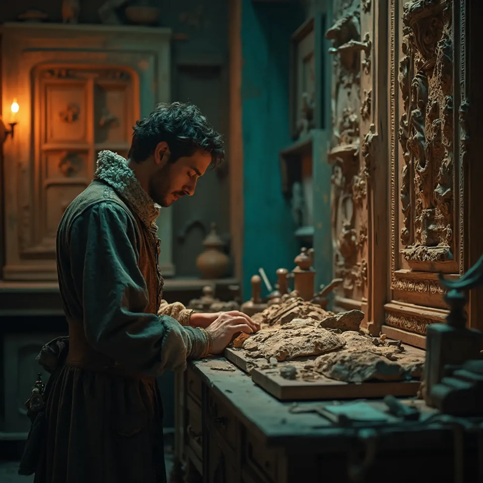 WOODCARVING LESSONS: Woodcarver Grabovetskiy, a man with a beard 