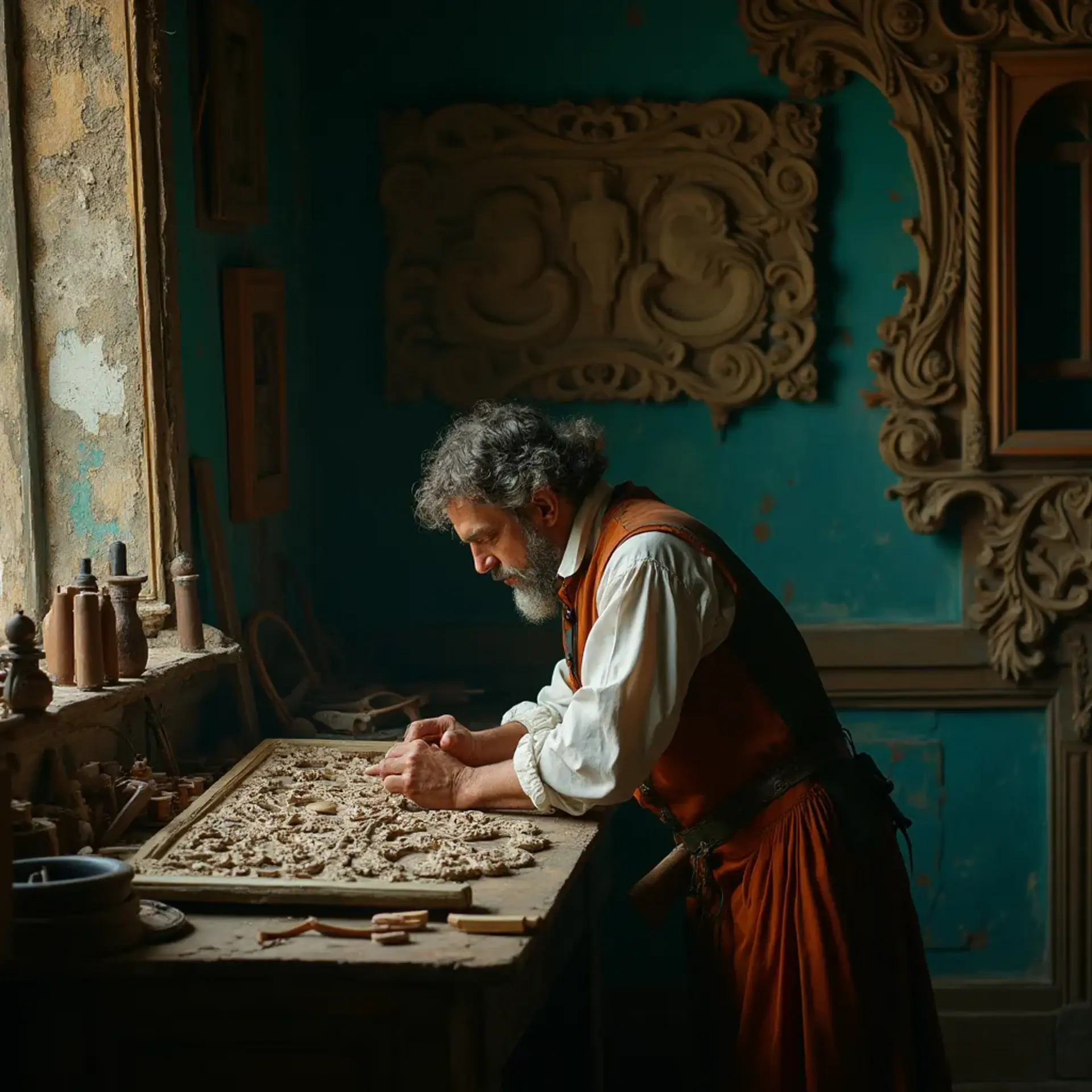 WOODCARVING LESSONS: Woodcarver Grabovetskiy, a man with a beard 