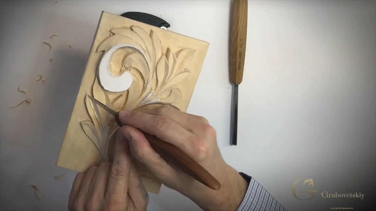 Panel held up with the fresh centre line running crisp down a lobe
